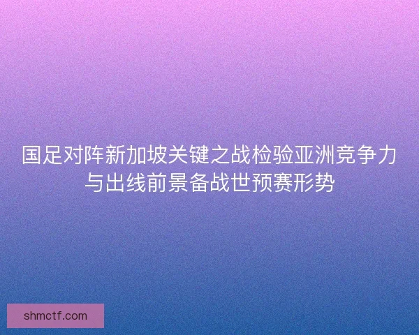 国足对阵新加坡关键之战检验亚洲竞争力与出线前景备战世预赛形势