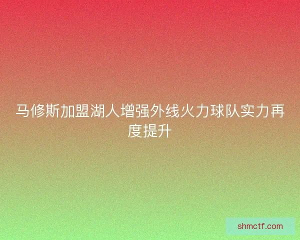 马修斯加盟湖人增强外线火力球队实力再度提升
